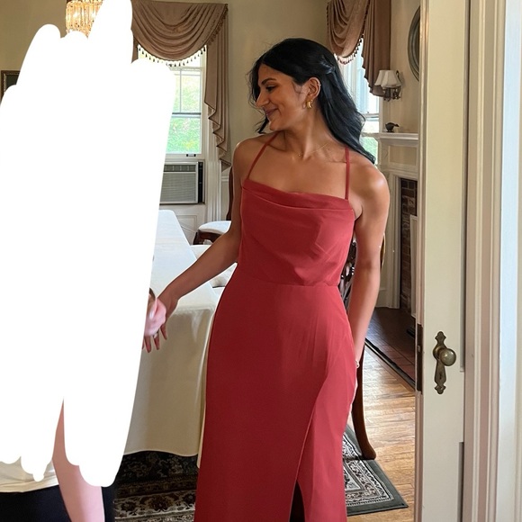 AZAZIE X KENDALL + KYLIE
Cowl Scoop Chiffon Mermaid Dress Terracotta - Picture 3 of 9